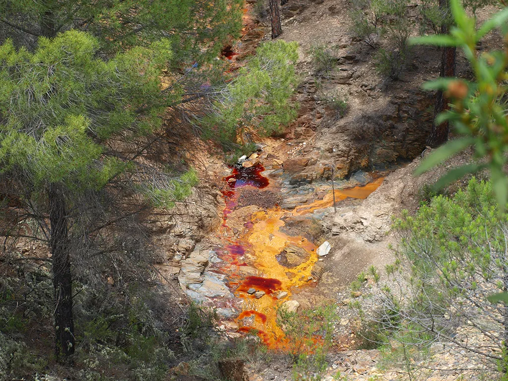 Huelva Mining: Iberian Pyrite Belt, Rio Tinto History & Environmental Impact - Extreme pollution, the headwaters of the Rio Tinto